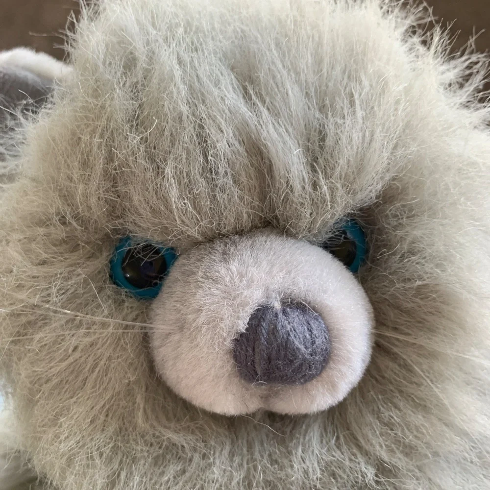 Dakin Persian Cat Plush Vintage 1991 Gray Long Hair Stuffed Animal